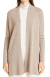 Eileen Fisher Merino Straight Long Cardigan In Tan
