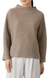 Eileen Fisher Boiled Wool Box Top In Barly