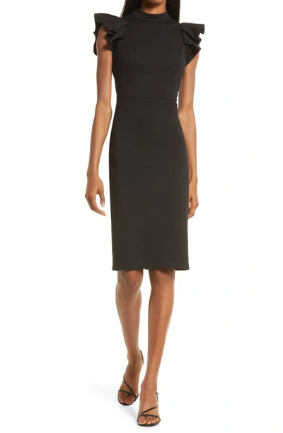 stylish splendor black backless ruffle bodycon midi dress Lulus In Mesh sleeveless