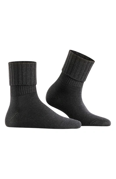 Falke Striggings Rib Cuff Socks In Anthracite