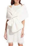 Adrianna Papell Faux Fur Wrap In Ivory