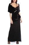 Adrianna Papell Faux Fur Wrap In Black