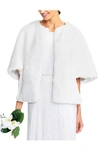 Adrianna Papell Faux Fur Jacket In Ivory