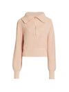 Varley Mentone Half-zip Cotton Sweater In Rose