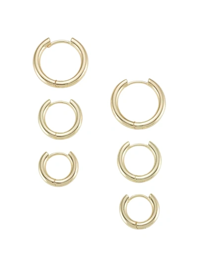 Shashi 18k Gold-plated 3-piece Triples Hoop Set