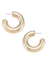 Kenneth Jay Lane Polished Goldtone Tube Hoop Earrings