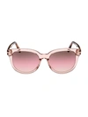 Tom Ford Olivia 54mm Round Sunglasses In Pink Violet Brown