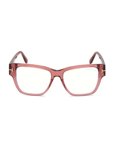 Tom Ford 54mm Square Optical Glasses In Pink