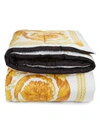 Versace Barocco Comforter In White Gold Black
