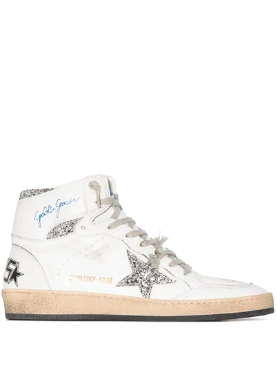 Golden Goose 20mm Sky Star Nappa Leather Trainers In White