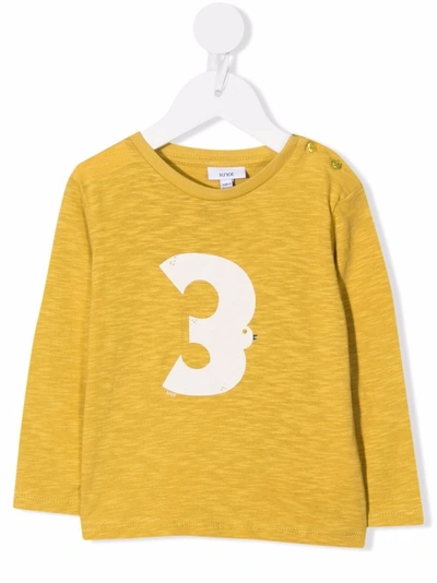 Knot Babies' High-flying-bird Organic Cotton Long-sleeve T-shirt In Yellow