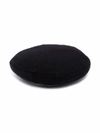 Simonetta Knit-stripe Flat Cap In Black
