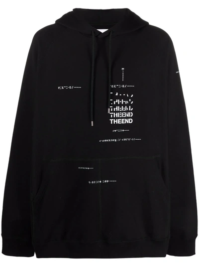 Takahiromiyashita The Soloist Slim-fit Printed Cotton-jersey Hoodie In Black