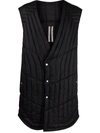RICK OWENS QUILTED FITTED GILET