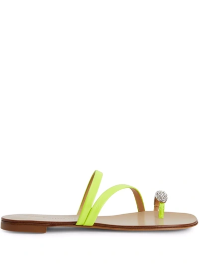 Giuseppe Zanotti Hillary Crystal-ring Sandals In Yellow