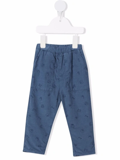 Knot Babies' Daiki Corduroy Elasticated-waist Trousers In Blue