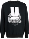 Undercover Graphic-print Crew Neck Sweatshirt In Black