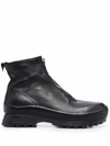 GUIDI ZIPPED LEATHER ANKLE BOOTS