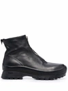 Guidi Zipped Leather Ankle Boots In Black