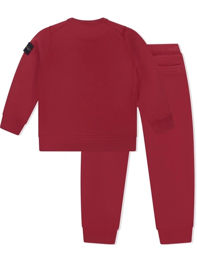 Stone Island Teen Logo-patch Tracksuit Set In Red