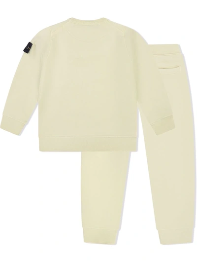 Stone Island Teen Logo-patch Tracksuit Set In Yellow