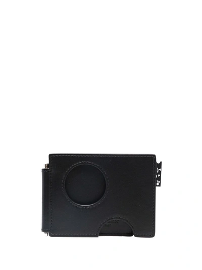 Off-white Cut-out Compact Cardholder In Black