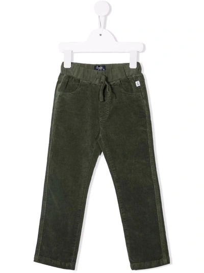 Il Gufo Kids' Corduroy Drawstring Trousers In Green