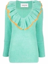 ANDERSSON BELL RUFFLED NECK JUMPER