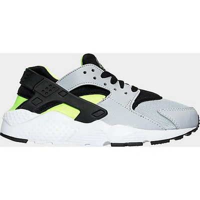 Nike Huarache Run Little Kids' Shoe In Wolf Grey/black/electric Green