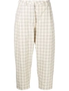 Casey Casey Cropped Check-pattern Trousers In Neutrals