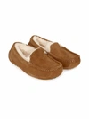 Ugg Boy's Ascot Suede Slippers W/ Wool-lining, Kids In Brown
