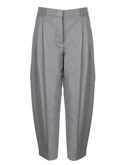 Stella Mccartney Dawson Cropped Wool-flannel Trousers In Light Grey