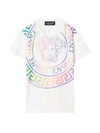 VERSACE WHITE T-SHIRT WITH MULTICOLOR PRINT KIDS,10000521A01420 2W070