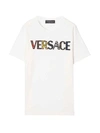 VERSACE WHITE T-SHIRT WITH MULTICOLOR PRINT KIDS,10002391A01887 2W070
