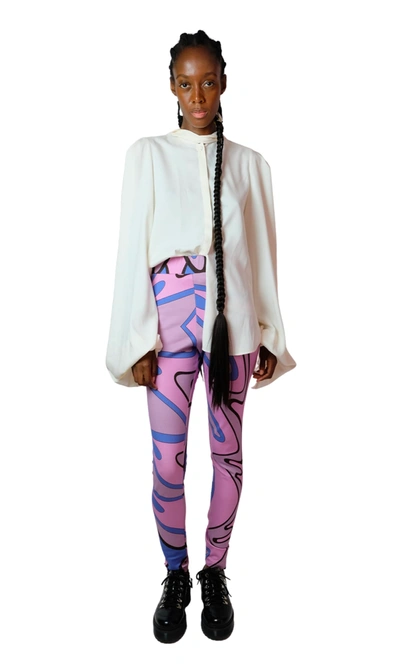 Sara Battaglia Leggings In Pink Print