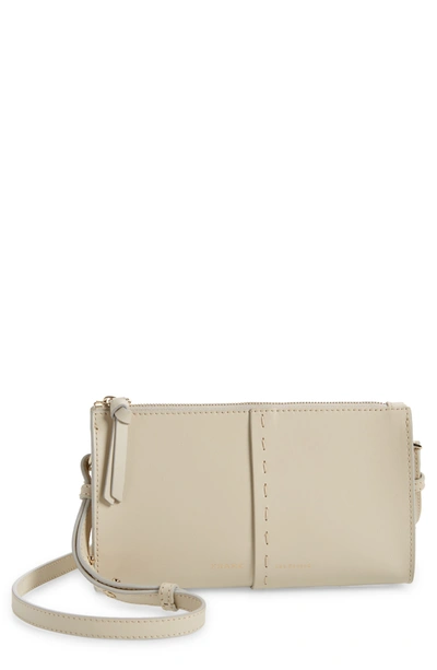 Frame Les Second Leather Wallet Shoulder Bag In Beige