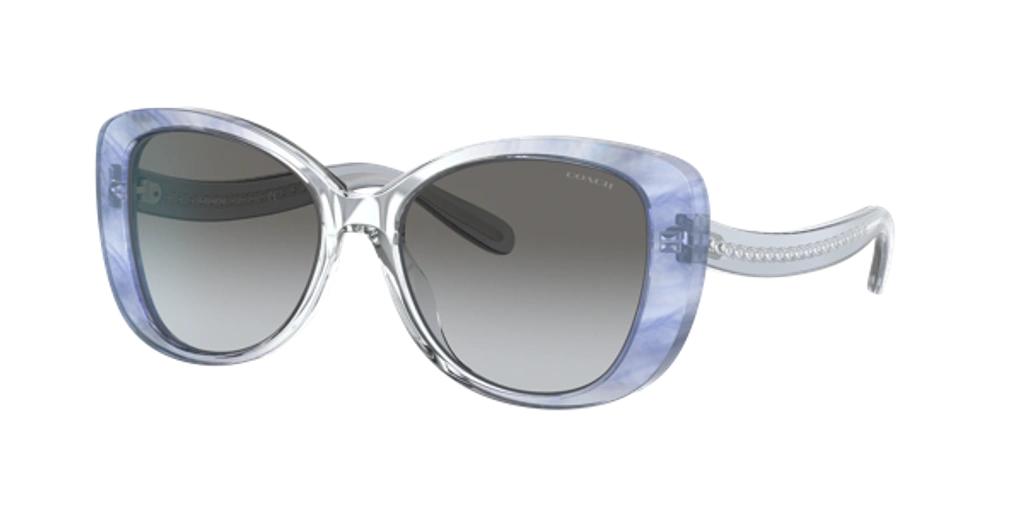 Coach HC8322 C6183 sunglasses transparent blue ombré frame tinted gradient Coach HC8322 C6183 clear , blue frame with blue gradient  main image 2