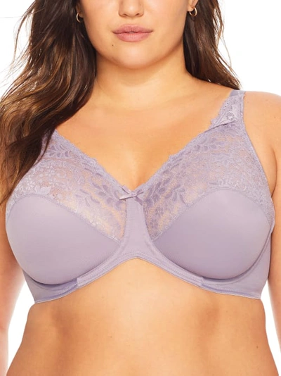 Lilyette Comfort Lace Minimizer Bra In Perfectly Purple