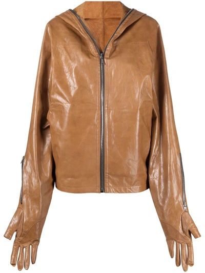 Rick Owens Glove-insert Jacket In Braun ModeSens
