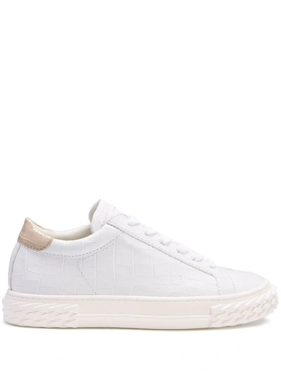 Giuseppe Zanotti Blabber Crocodile-print Leather Trainers In White
