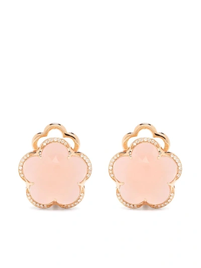 Pasquale Bruni 18kt Rose Gold Bon Ton Rose Quartz And Diamond Earrings In Rosa