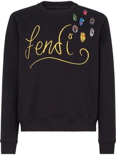 Fendi X Noel Fielding Cotton-jersey Sweatshirt In Black