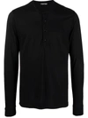 Tom Ford Short-button Fastening T-shirt In Schwarz