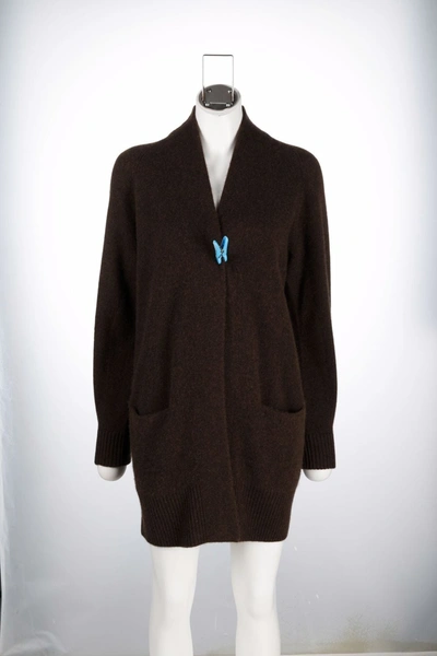 Vince Long-sleeved Cashmere Cardigan In Braun