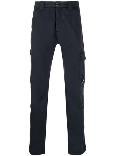 C.p. Company Lens-detail Cargo Trousers In Blue