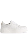 GUCCI GG-EMBOSSED LEATHER SNEAKERS