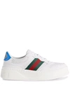 Gucci 50mm Chunky B Leather Sneakers In Weiss