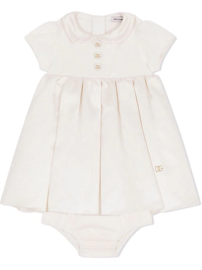 Dolce & Gabbana Babies' Flared Dress And Bloomers Set In White