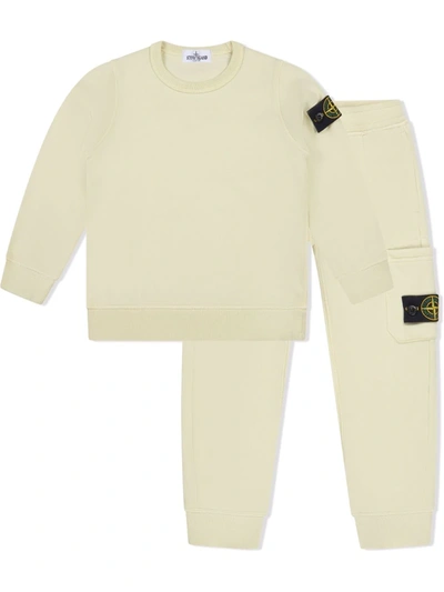 Stone Island Junior Kids' Logo-patch Tracksuit Set In Yellow