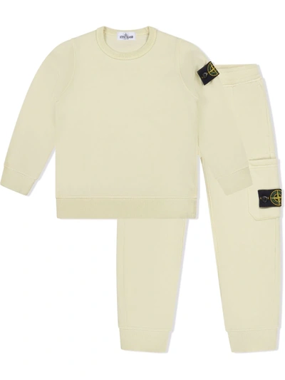 Stone Island Kids' Logo-patch Tracksuit Set In Yellow